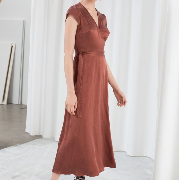 & other stories midi wrap dress